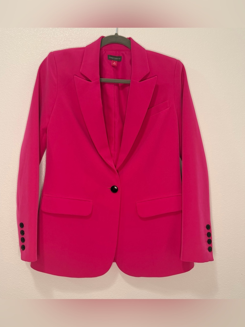 Vince Camuto Women's Fuchsia/Hot Pink Single-Button Blazer